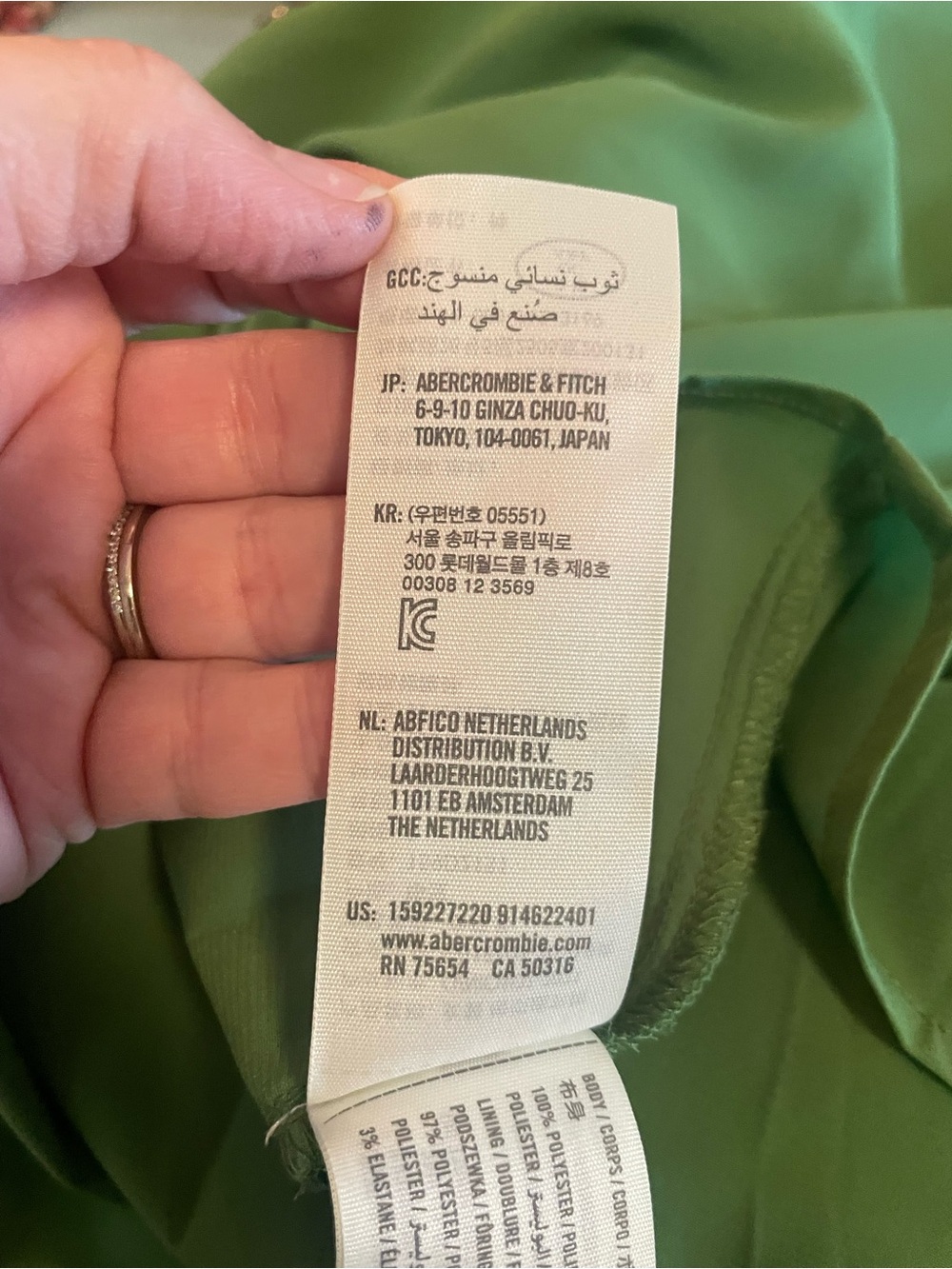 Abercrombie & Fitch Long Sleeve Twist Front Green Mini Shirt Dress L - Picture 8 of 10